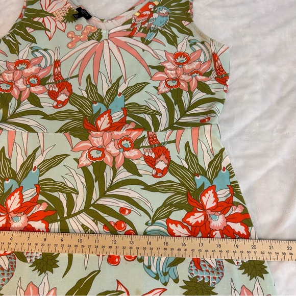 Talbots Floral Parrot Print Sleeveless Knit Maxi sz LP ResortWear Preppy Coastal - Picture 13 of 14